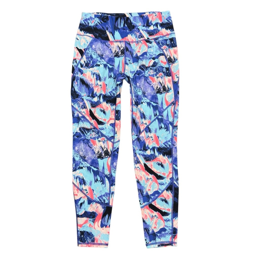 Sweaty Betty Power 7/8 Workout Leggings Size S Lava Print Activewear Gym Running